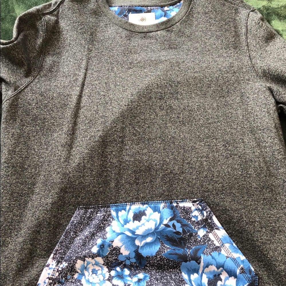 Gray Floral Crewneck